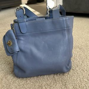 Periwinkle Coach bag with coin purse
